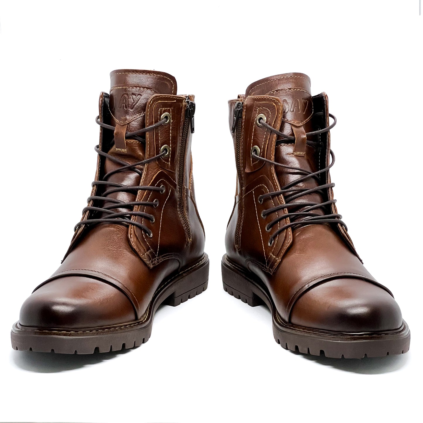 Botas Quin Café Moca 100% Cuero, (cremallera)