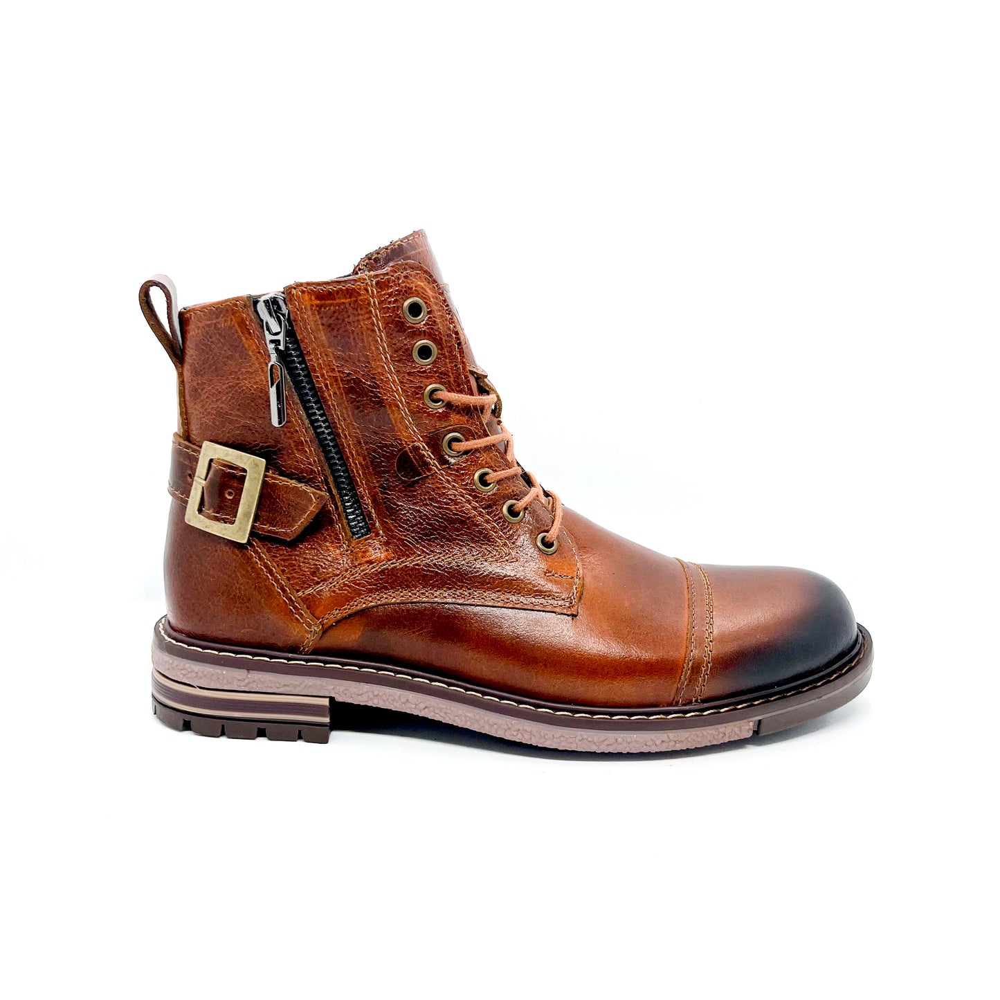 Botas Quin Honey 100% Cuero, (cremallera)