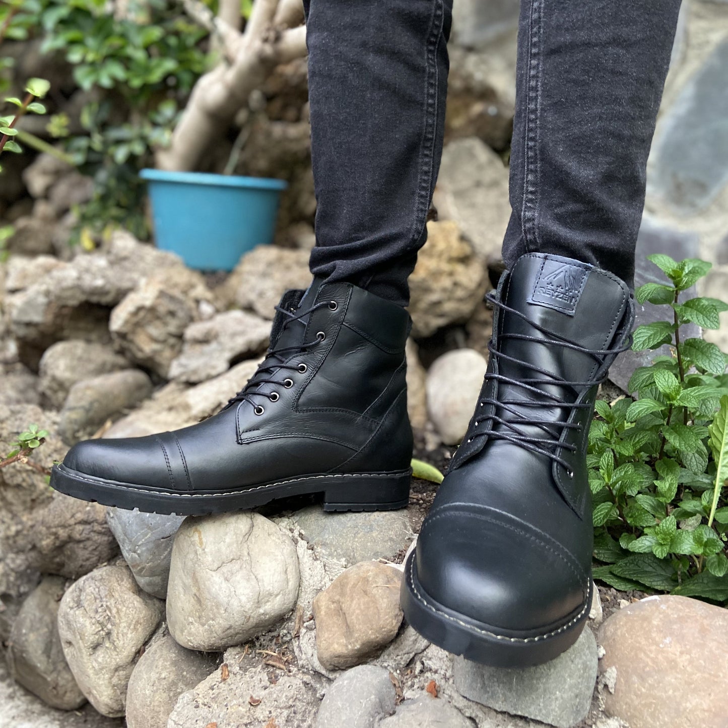 Botas Quin Jay 100% Cuero, Negro Clasico