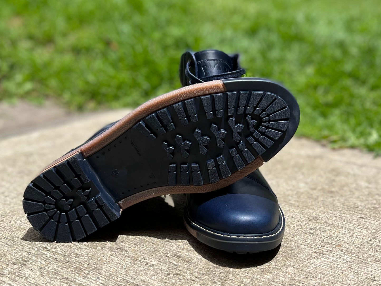 Botas Quin 100% Cuero, Azul Medianoche