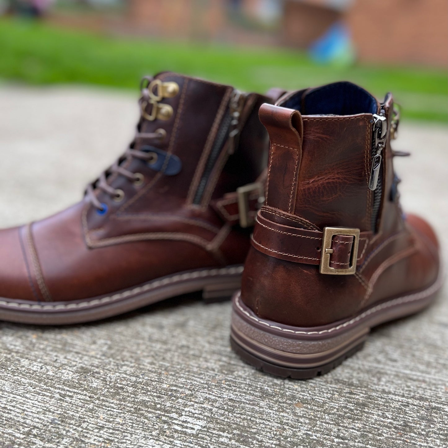 Botas Quin 100% Cuero, Tostado (cremallera)