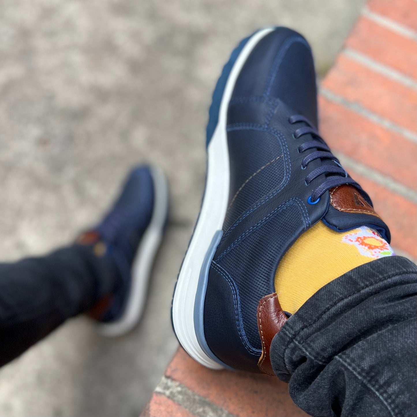 Sneakers Quin Azul 100% Cuero