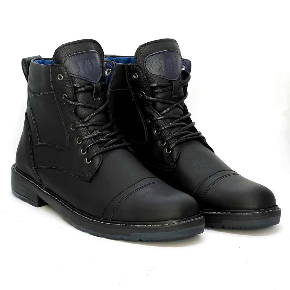 Botas Quin Jay 100% Cuero, Negro Clasico